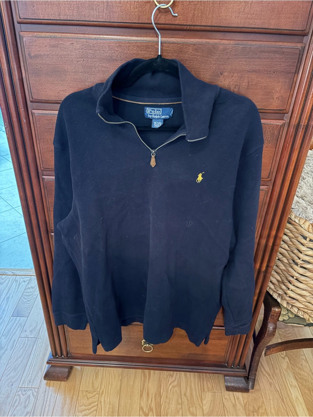 Polo by Ralph Lauren Men's Navy Quarter-Zip Sweater XL